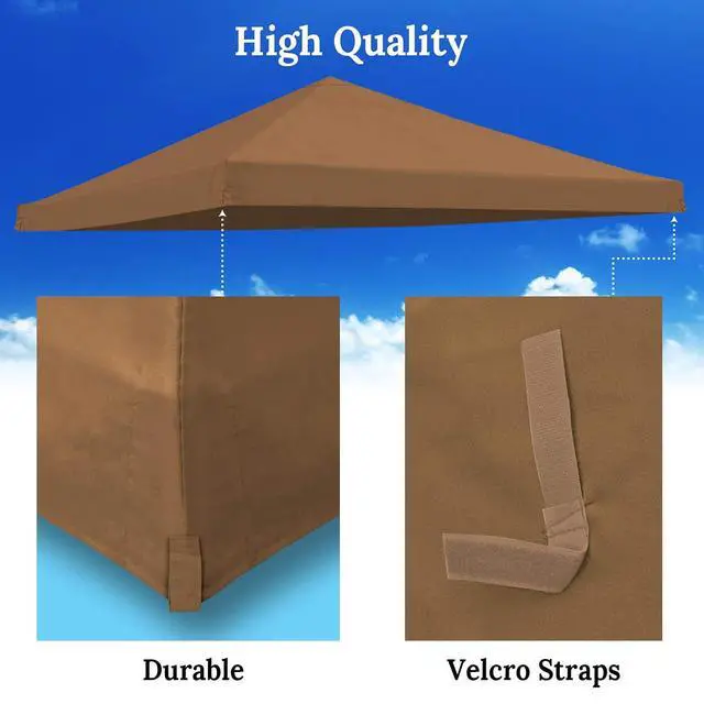 Alt view image 6 of 7 - YardGrow 8x8ft Canopy Replacement Top Cover Canopy for Pop UP Tent Slant Leg Frame, Replacement Canopy ONLY (Brown)