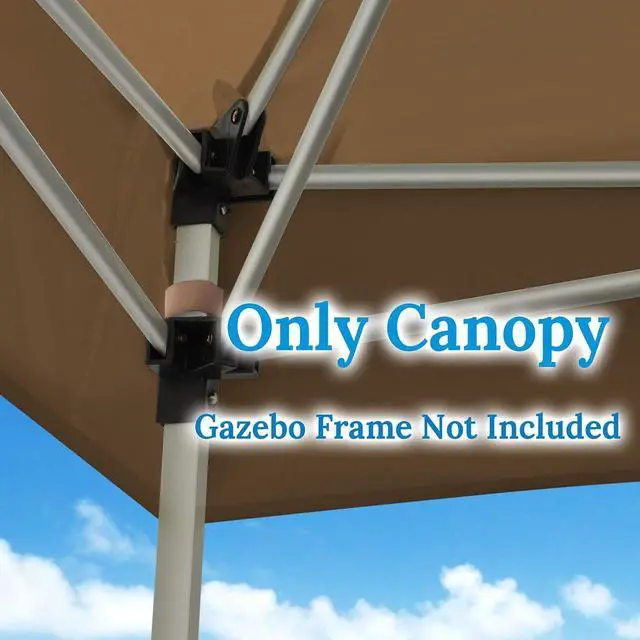 Alt view image 5 of 7 - YardGrow 8x8ft Canopy Replacement Top Cover Canopy for Pop UP Tent Slant Leg Frame, Replacement Canopy ONLY (Brown)