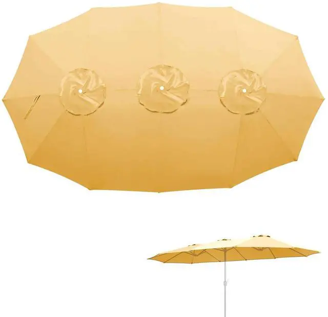 Main image of YardGrow 12 Ribs Umbrella Canopy Replacement for 15'x9' Double-Sided Umbrella, Frame NOT Included