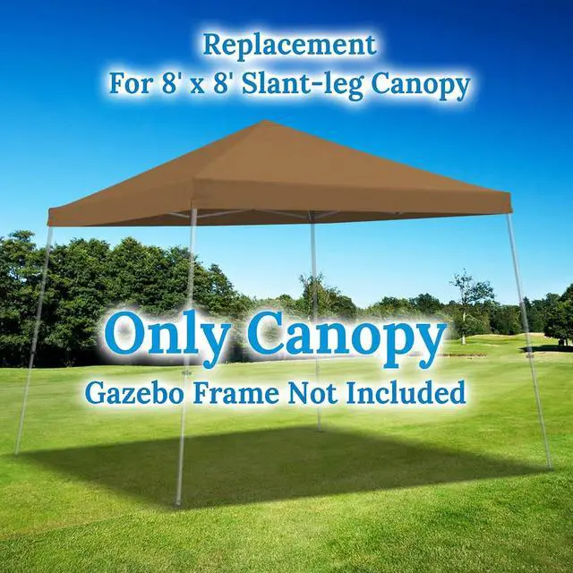 Alt view image 7 of 7 - YardGrow 8x8ft Canopy Replacement Top Cover Canopy for Pop UP Tent Slant Leg Frame, Replacement Canopy ONLY (Brown)