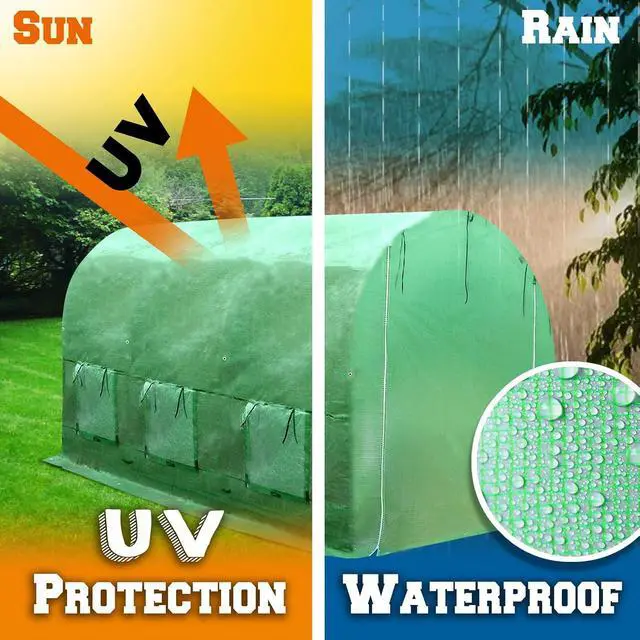 Alt view image 5 of 7 - YardGrow Greenhouse Replacement Cover Larger Walk in Outdoor Plant Gardening Greenhouse, Cover ONLY, Frame Does NOT Included (12x7x7 FT)