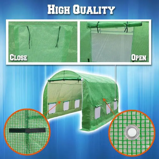Alt view image 6 of 7 - YardGrow Greenhouse Replacement Cover Larger Walk in Outdoor Plant Gardening Greenhouse, Cover ONLY, Frame Does NOT Included (12x7x7 FT)
