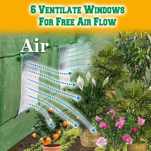Alt view image 4 of 7 - YardGrow Greenhouse Replacement Cover Larger Walk in Outdoor Plant Gardening Greenhouse, Cover ONLY, Frame Does NOT Included (12x7x7 FT)