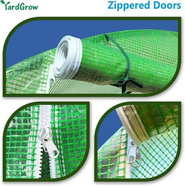 Alt view image 6 of 7 - YardGrow Greenhouse Replacement Cover Larger Walk in Outdoor Plant Gardening Greenhouse, Cover ONLY, Frame Does NOT Included (16x7x7 FT)