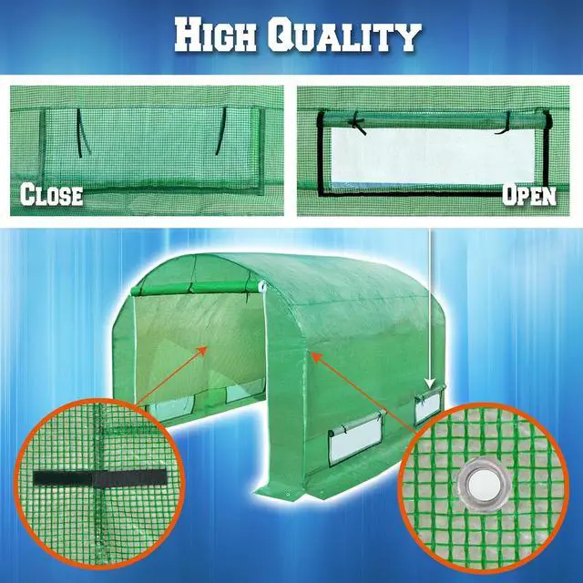 Alt view image 7 of 7 - YardGrow Greenhouse Replacement Cover Larger Walk in Outdoor Plant Gardening Greenhouse, Cover ONLY, Frame Does NOT Included (10x7x6 FT)