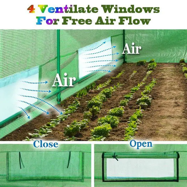 Alt view image 6 of 7 - YardGrow Greenhouse Replacement Cover Larger Walk in Outdoor Plant Gardening Greenhouse, Cover ONLY, Frame Does NOT Included (10x7x6 FT)