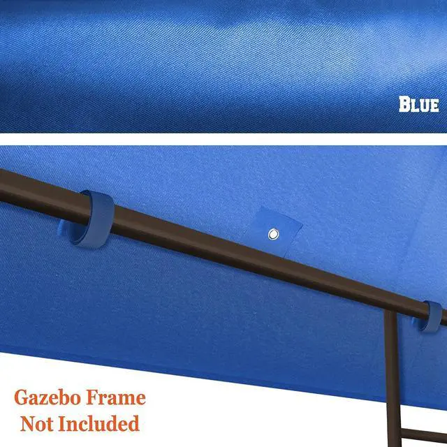 Alt view image 5 of 7 - YardGrow 10x10 FT Gazebo Replacement Canopy Top Cover Single Tiered Patio Sunshade Upgraded UV Protection, Canopy Cover ONLY (Blue)