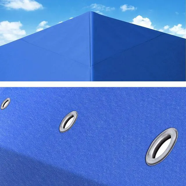 Alt view image 7 of 7 - YardGrow 10x10 FT Gazebo Replacement Canopy Top Cover Single Tiered Patio Sunshade Upgraded UV Protection, Canopy Cover ONLY (Blue)