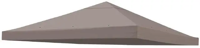 Main image of YardGrow 10x10 FT Gazebo Replacement Canopy Top Cover Single Tiered Patio Sunshade Upgraded UV Protection, Canopy Cover ONLY (Taupe)