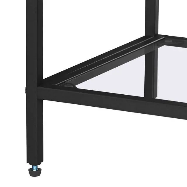 Alt view image 7 of 7 - Homhedy 5-Tier Tall Black Bookshelf, Arched Bookcase with Glass Shelves | Modern Arched Display Racks, Metal Bookcase, Storage Shelf for Home, Office,Living Room,Bedroom, 11.8" D x 23.6" W x 62.2" H