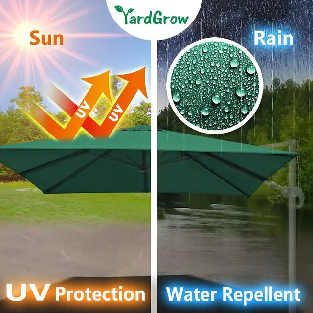Alt view image 4 of 4 - YardGrow 10'x10' Umbrella Canopy Replacement Cantilever Umbrella Replacement Canopy, Canopy ONLY, Frame NOT Included
