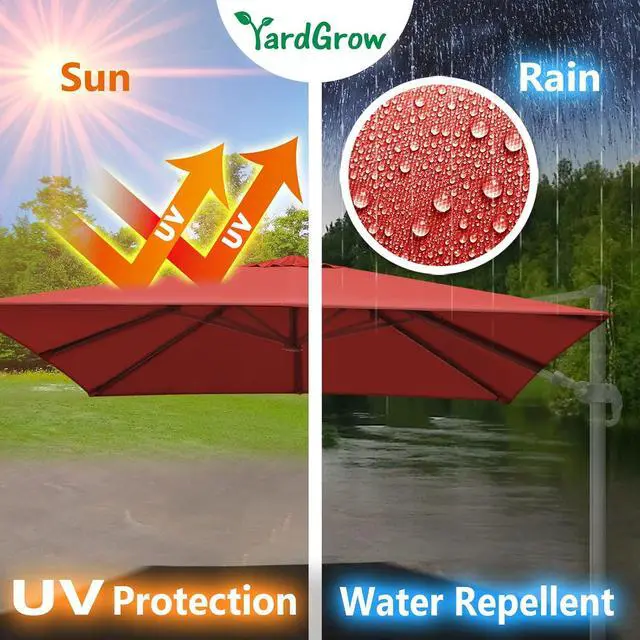 Alt view image 4 of 6 - YardGrow 10'x10' Umbrella Canopy Replacement Cantilever Umbrella Replacement Canopy, Canopy ONLY, Frame NOT Included