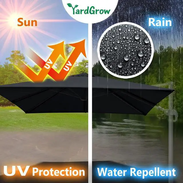 Alt view image 4 of 5 - YardGrow 10'x10' Umbrella Canopy Replacement Cantilever Umbrella Replacement Canopy, Canopy ONLY, Frame NOT Included