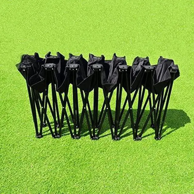 Alt view image 2 of 6 - YardGrow 6 Seater Portable Folding Team Sports Sideline Bench Chairs for Camping Outdoor Waterproof (Black)