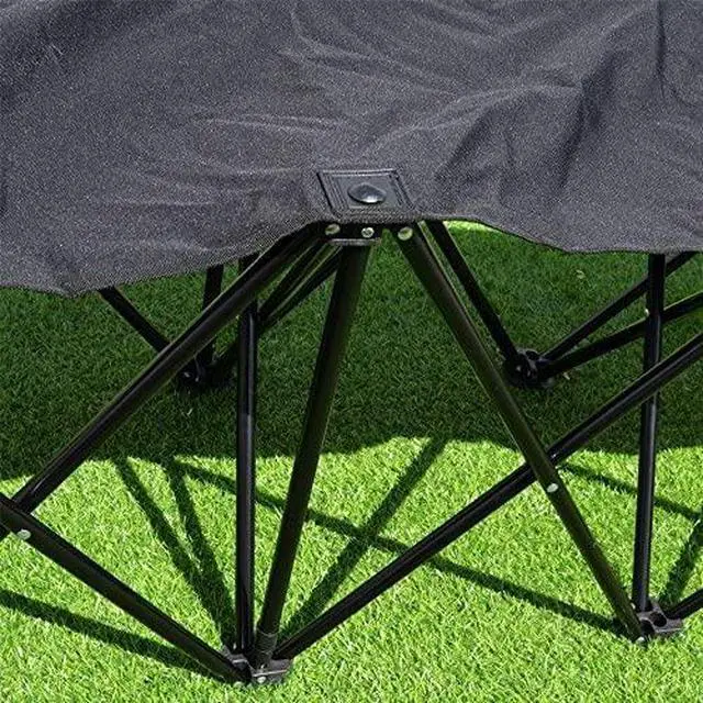 Alt view image 4 of 6 - YardGrow 6 Seater Portable Folding Team Sports Sideline Bench Chairs for Camping Outdoor Waterproof (Black)