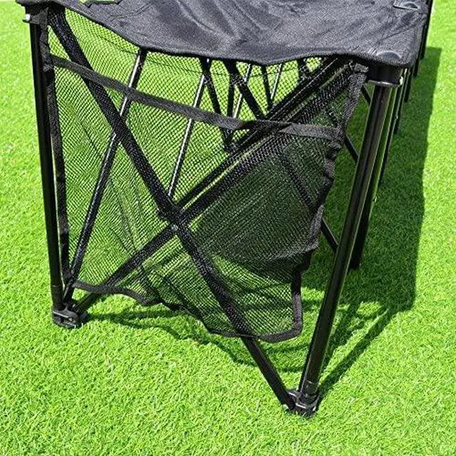 Alt view image 5 of 6 - YardGrow 6 Seater Portable Folding Team Sports Sideline Bench Chairs for Camping Outdoor Waterproof (Black)