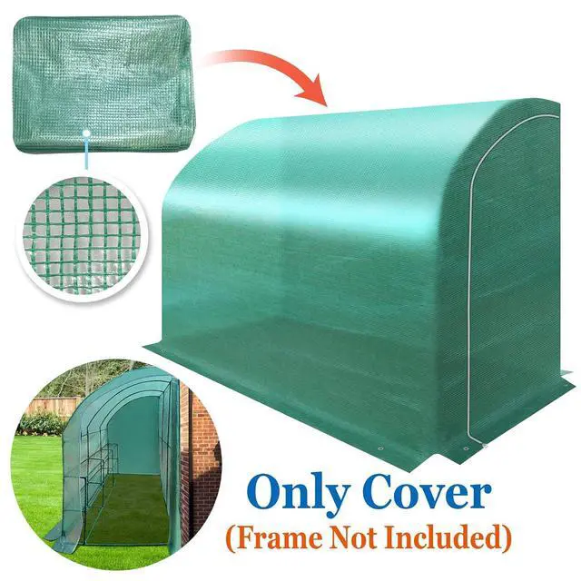 Alt view image 2 of 7 - YardGrow Greenhouse Replacement Cover for 10x5x7'H Outdoor Lean to Walk-in Wall Greenhouse Portable Waterproof Hot House (Green)