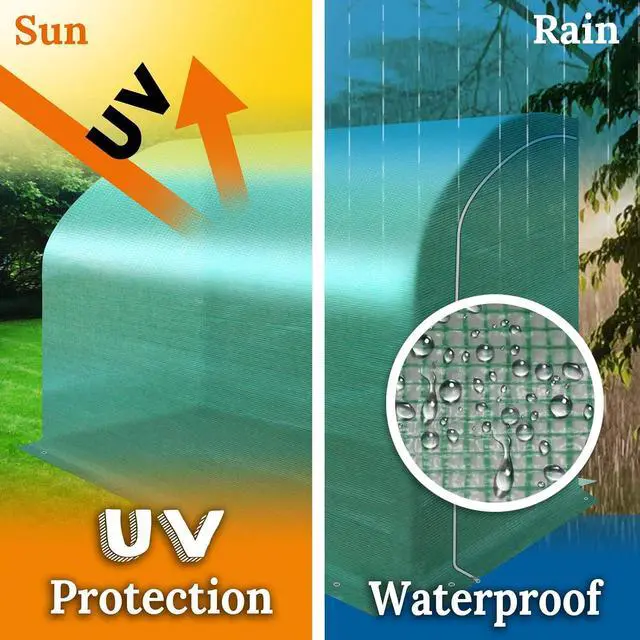Alt view image 5 of 7 - YardGrow Greenhouse Replacement Cover for 10x5x7'H Outdoor Lean to Walk-in Wall Greenhouse Portable Waterproof Hot House (Green)