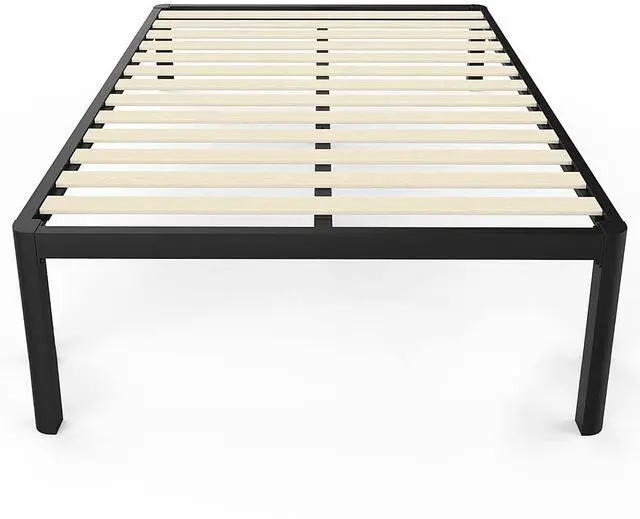 Main image of MAF 18 Inch King Platform Bed Frame with Wooden Slats and Round Corner Legs | 3500 Lbs Heavy Duty Metal Support, Anti-Collision, Under-bed Storage, No Box Spring Needed, Easy Assembly, No side legs