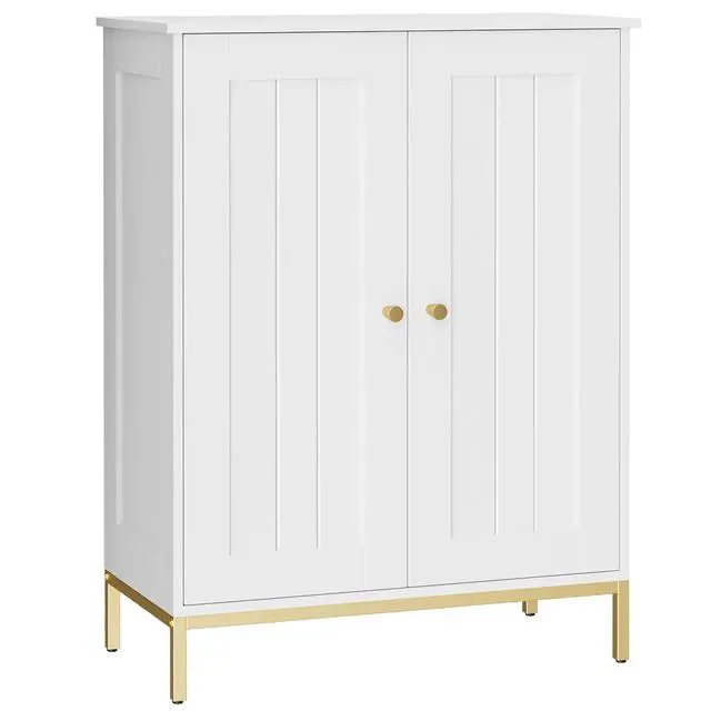 Alt view image 3 of 7 - Homhedy Bathroom Storage Cabinet, Freestanding Floor Cabinet, White | Bathroom Organizers and Storage, Adjustable Shelves, Small Cabinet for Bathroom Living Room Laundry Room