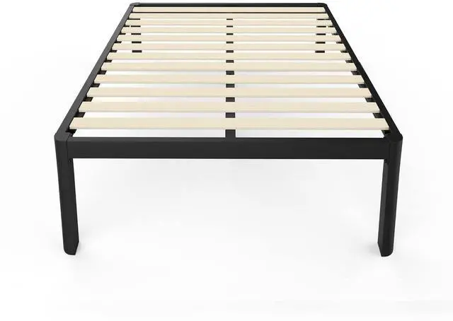 Main image of MAF 18 Inch Full Platform Bed Frame with Wooden Slats and Round Corner Legs | 3500 Lbs Heavy Duty Metal Support, Anti-Collision, Under-bed Storage, No Box Spring Needed, Easy Assembly, No side legs
