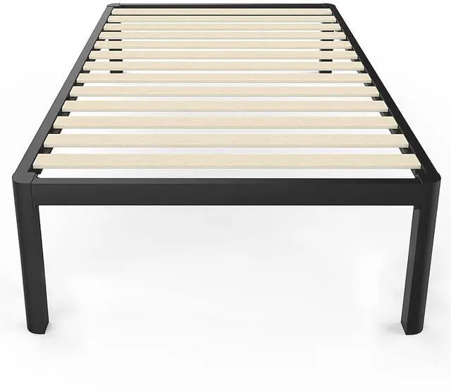 Main image of MAF 18 Inch Twin Platform Bed Frame with Wooden Slats and Round Corner Legs | 3500 Lbs Heavy Duty Metal Support, Anti-Collision, Under-bed Storage, No Box Spring Needed, Easy Assembly, No side legs