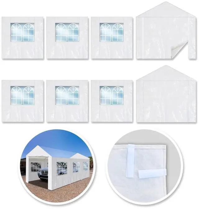 Main image of YardGrow 10'x20 Carport Sidewall only Tent Replacement Kit Enclosed Panels with 2 Sidewalls and 2 Doors, 1 Door with Zipper