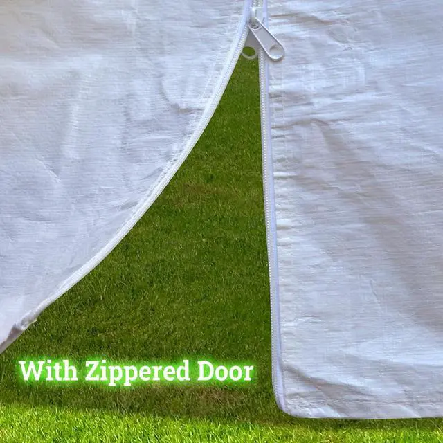 Alt view image 7 of 7 - YardGrow 10'x20 Carport Sidewall only Tent Replacement Kit Enclosed Panels with 2 Sidewalls and 2 Doors, 1 Door with Zipper