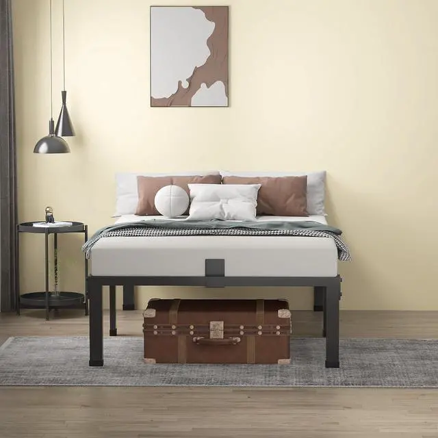 Alt view image 7 of 7 - MAF 14 Inch Metal Platform Twin Bed Frames with Steel Slats Support Black | 4 Mattress Baffles, Heavy Duty, No Box Spring Needed, Noise Free, Non-Slip, Easy Assembly, Storage Space, Headboard Holes