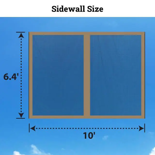 Alt view image 5 of 7 - YardGrow Replacement Mosquito Netting Mesh Sidewalls for 10'x10' Gazebo, Mosquito Net Only, 4 Pack (Tan)