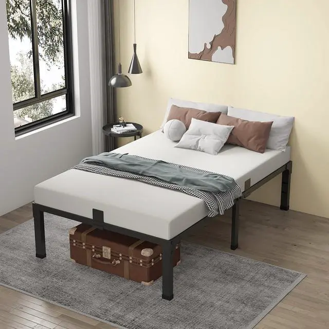 Alt view image 2 of 7 - MAF 12 Inch Twin Bed Frames with Mattress Stopper and Steel Slat Support | Heavy Duty Platform, No Box Spring Needed, Noise Free, Non-Slip, Easy Assembly, Under-bed Storage Space, Headboard Holes