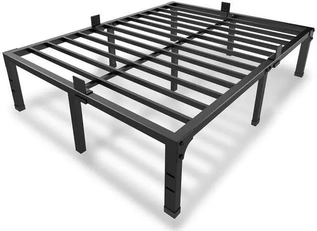 Main image of MAF 14 Inch Metal Platform Full Size Bed Frames with Steel Slats Support | 4 Mattress Baffles, Heavy Duty, No Box Spring Needed, Noise Free, Non-Slip, Easy Assembly, Storage Space, Headboard Holes