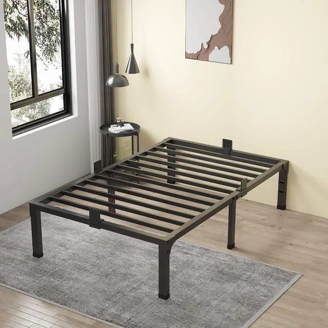 Alt view image 6 of 7 - MAF 12 Inch Twin Bed Frames with Mattress Stopper and Steel Slat Support | Heavy Duty Platform, No Box Spring Needed, Noise Free, Non-Slip, Easy Assembly, Under-bed Storage Space, Headboard Holes