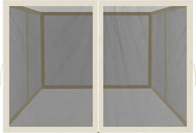 Main image of YardGrow Replacement Mosquito Netting Mesh Sidewalls for 10'x10' Gazebo, Mosquito Net Only, 4 Pack (Ecru)