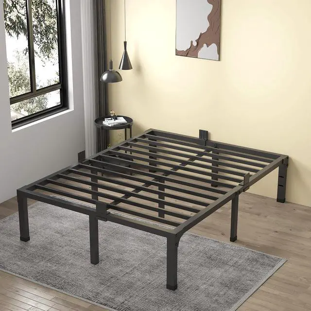 Alt view image 7 of 7 - MAF 14 Inch Metal Platform Full Size Bed Frames with Steel Slats Support | 4 Mattress Baffles, Heavy Duty, No Box Spring Needed, Noise Free, Non-Slip, Easy Assembly, Storage Space, Headboard Holes