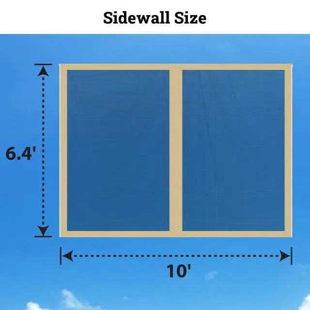 Alt view image 6 of 7 - YardGrow Replacement Mosquito Netting Mesh Sidewalls for 10'x10' Gazebo, Mosquito Net Only, 4 Pack (Beige)
