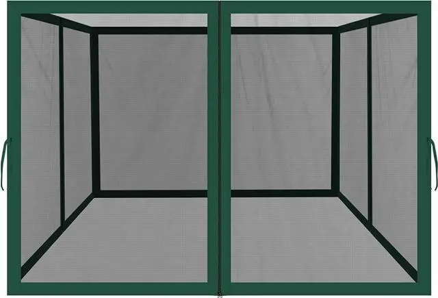 Main image of YardGrow Replacement Mosquito Netting Mesh Sidewalls for 10'x10' Gazebo, Mosquito Net Only, 4 Pack (Green)
