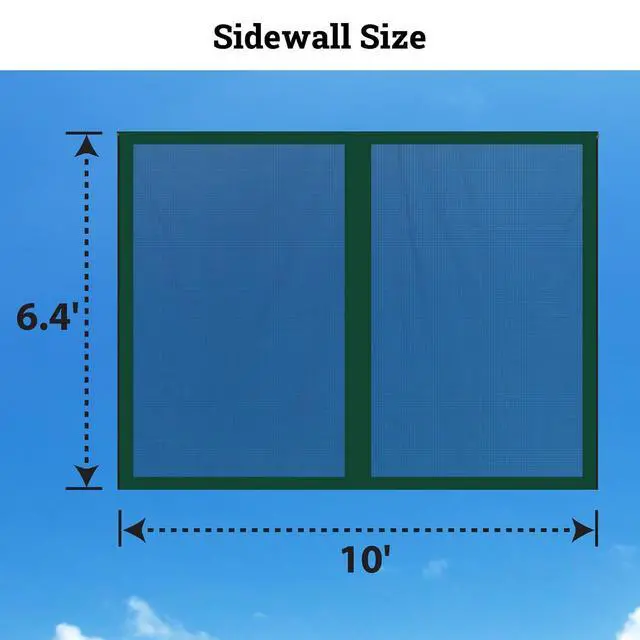 Alt view image 5 of 7 - YardGrow Replacement Mosquito Netting Mesh Sidewalls for 10'x10' Gazebo, Mosquito Net Only, 4 Pack (Green)