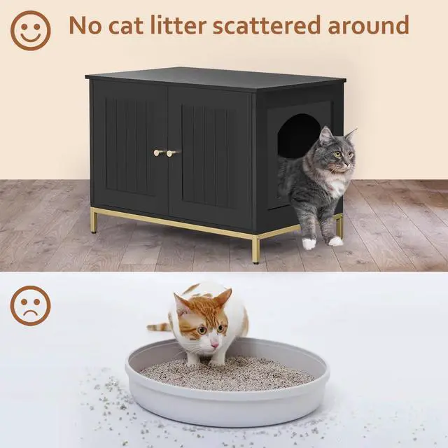 Alt view image 3 of 7 - Homhedy Cat Litter Box Enclosure