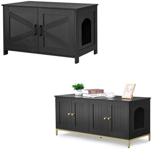 Main image of Homhedy 31.5" L Cat Litter Box Enclosure and Modern Style 47.2L Cat Litter Box Enclosure for 2 Cats
