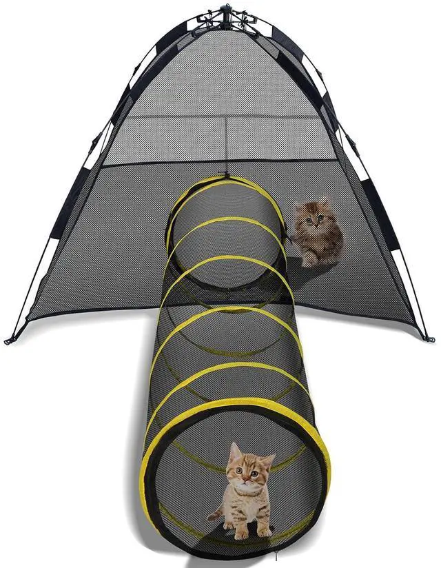 Main image of YardGrow Outdoor Cat Enclosures Cat Tent Pop Up Pet Playpen for Cats and Small Animals, with Carry Bag
