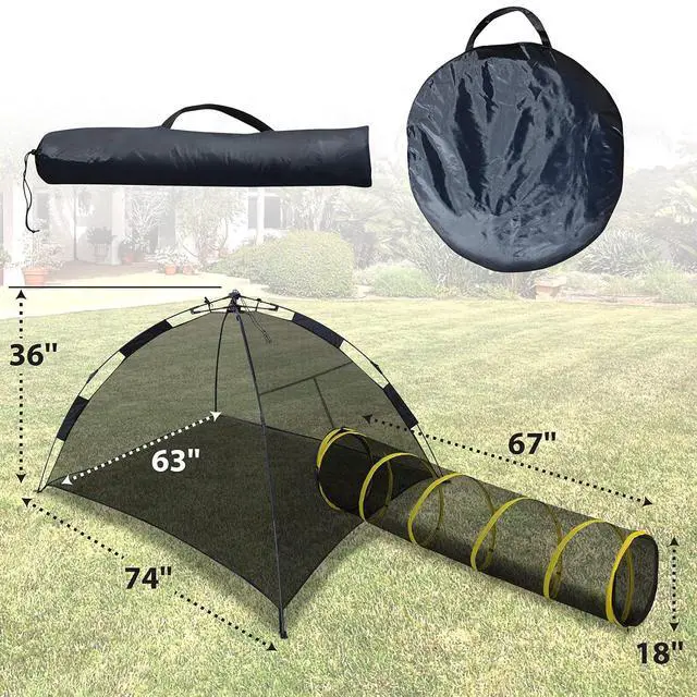 Alt view image 4 of 7 - YardGrow Outdoor Cat Enclosures Cat Tent Pop Up Pet Playpen for Cats and Small Animals, with Carry Bag