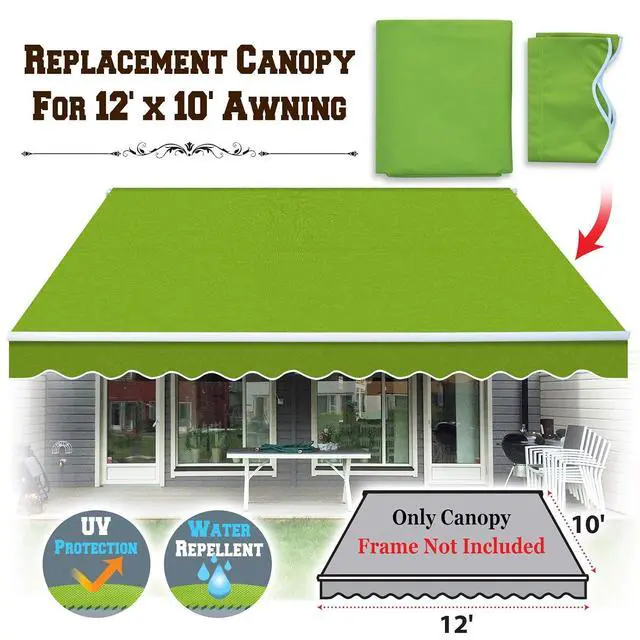 Alt view image 2 of 7 - YardGrow Outdoor Sunshade Canopy Awning Cover Retractable Awning Fabric Replacement for 12' x 10' Awning, Canopy ONLY (Apple Green)