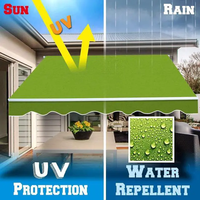 Alt view image 5 of 7 - YardGrow Retractable Awning Fabric Replacement Outdoor Sunshade Canopy Awning Cover for 8' x 6.5' Awning, Canopy ONLY (Apple Green)
