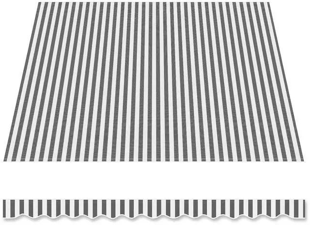 Main image of YardGrow Retractable Awning Fabric Replacement Outdoor Sunshade Canopy Awning Cover for 12' x 8' Awning, Canopy ONLY (Grey with White)