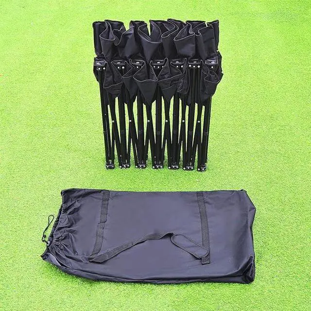 Alt view image 2 of 6 - YardGrow 6 Seater Folding Team Sports Sideline Bench Chairs Folding Soccer Bench Portable Football Camp Outdoor Waterproof (Black)