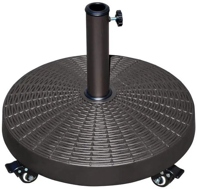 Main image of YardGrow 55lbs Patio Umbrella Base Easy Rolling Umbrella Base Heavy-Duty Stand Resin Weights with Wheels for Outdoor Market Umbrella