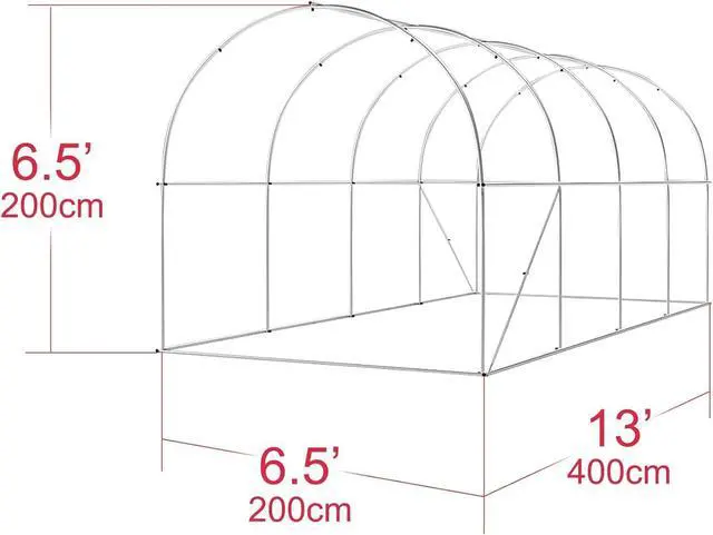 Alt view image 3 of 3 - YardGrow Upgraded Galvanized Steel Frame Large Garden Support Arch Frame Climbing Plant Arch Arbor for Climbing Plant Roses Vines Birthday Wedding Party Decoration Pergola Frame (13x6.5x6.5 FT)