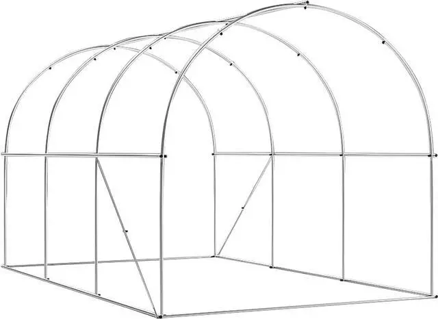 Main image of YardGrow Upgraded Galvanized Steel Frame Large Garden Support Arch Frame Climbing Plant Arch Arbor for Climbing Plant Roses Vines Birthday Wedding Party Decoration Pergola Frame (9.8x6.5x6.5 FT)
