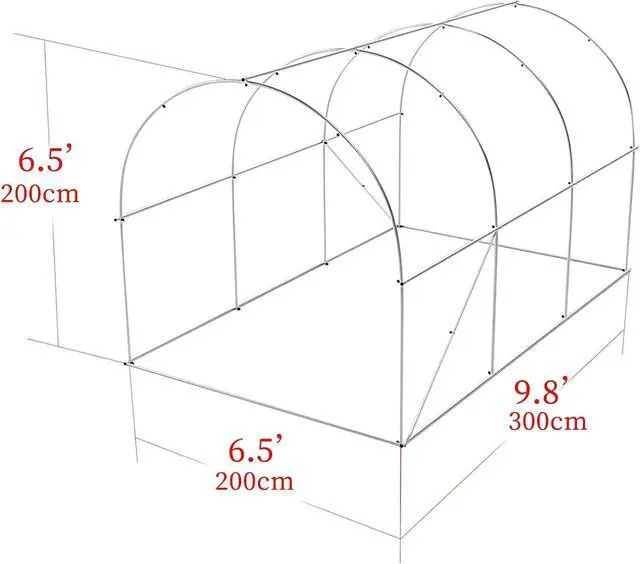 Alt view image 4 of 4 - YardGrow Upgraded Galvanized Steel Frame Large Garden Support Arch Frame Climbing Plant Arch Arbor for Climbing Plant Roses Vines Birthday Wedding Party Decoration Pergola Frame (9.8x6.5x6.5 FT)